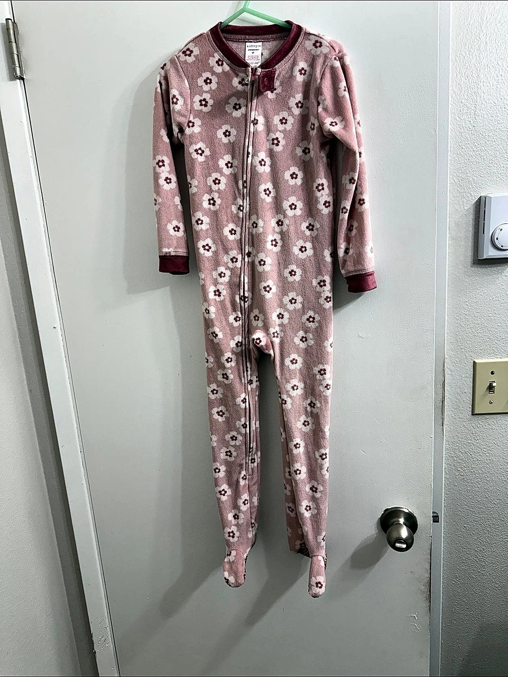 Kidtopia Floral Footed Pajama Sleeper Pink Girls 4T